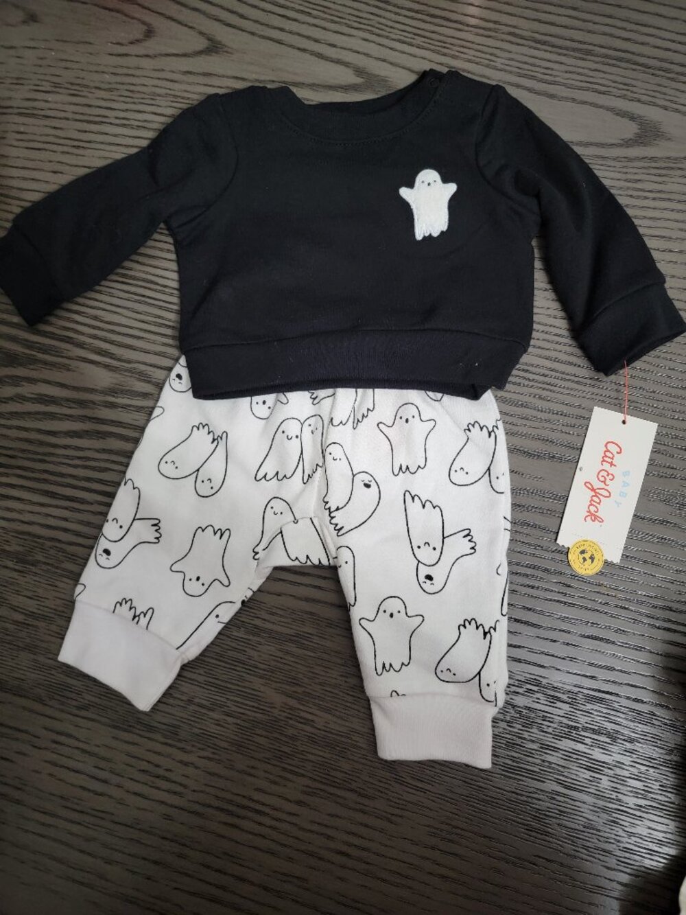 Baby 2pc Halloween Ghost Friends French Terry Sweatshirt & Jogger Pants Set - Ca